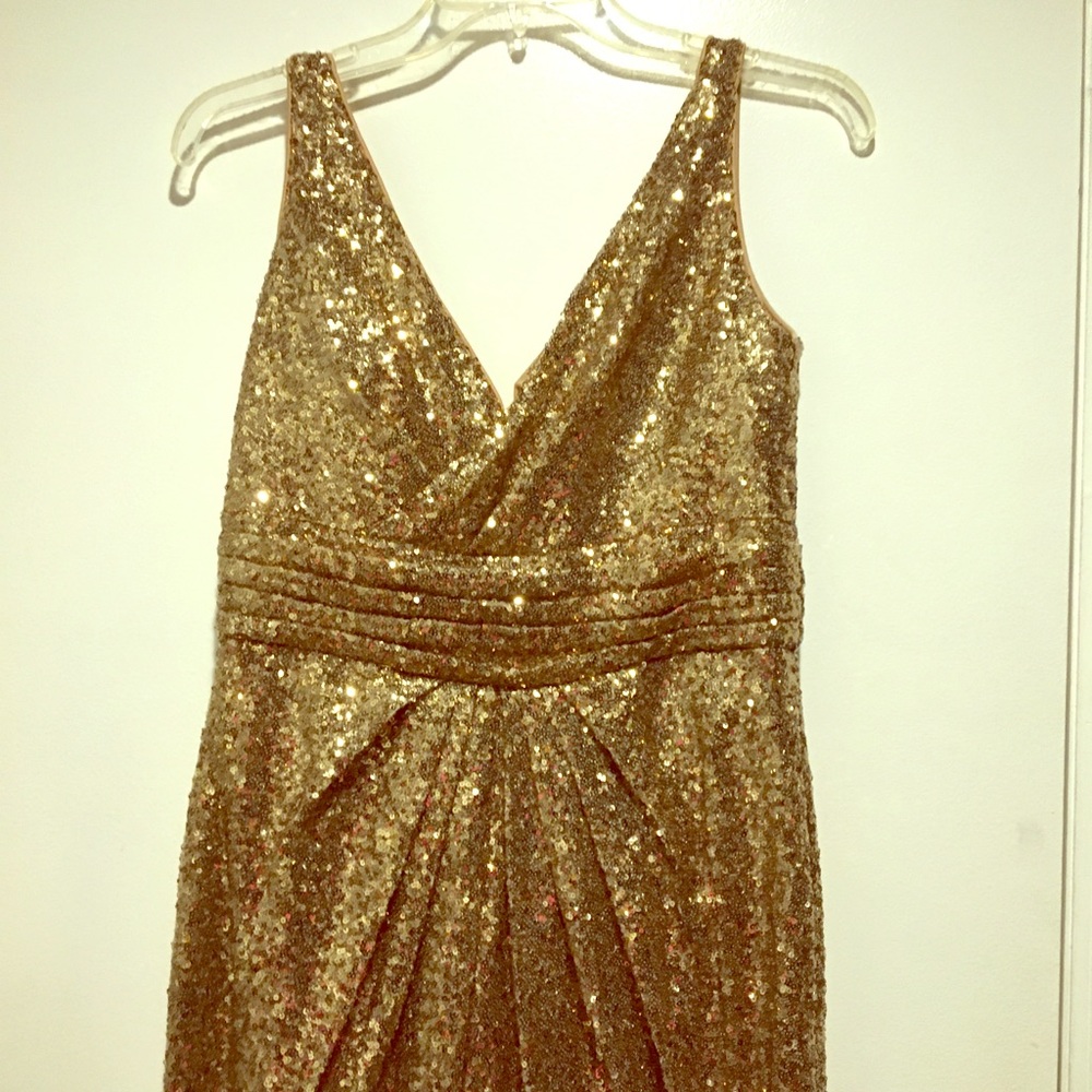 Gold Alfred Angelo sequined dress size 12